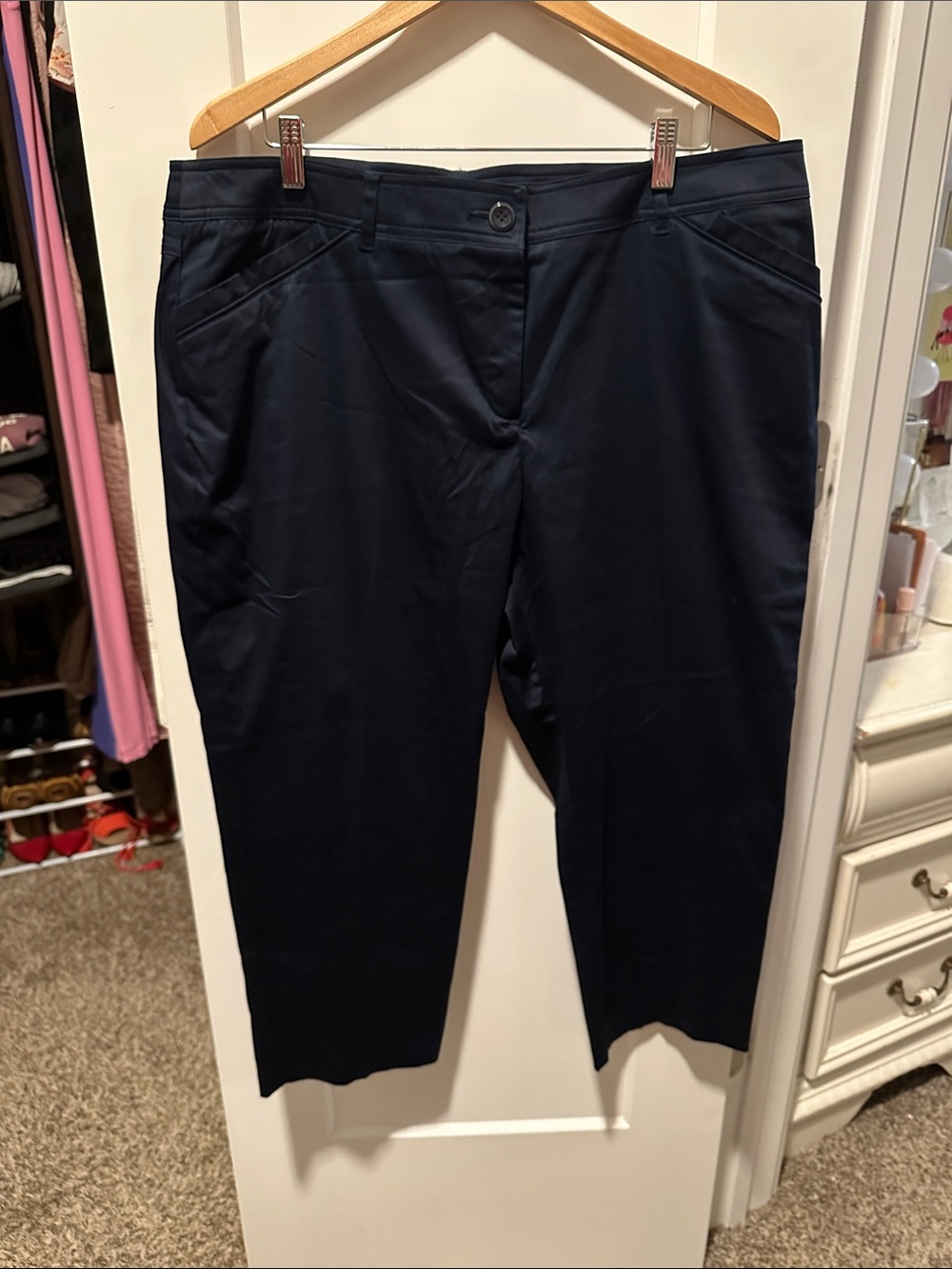 Tribal Navy Blue Ankle Pants